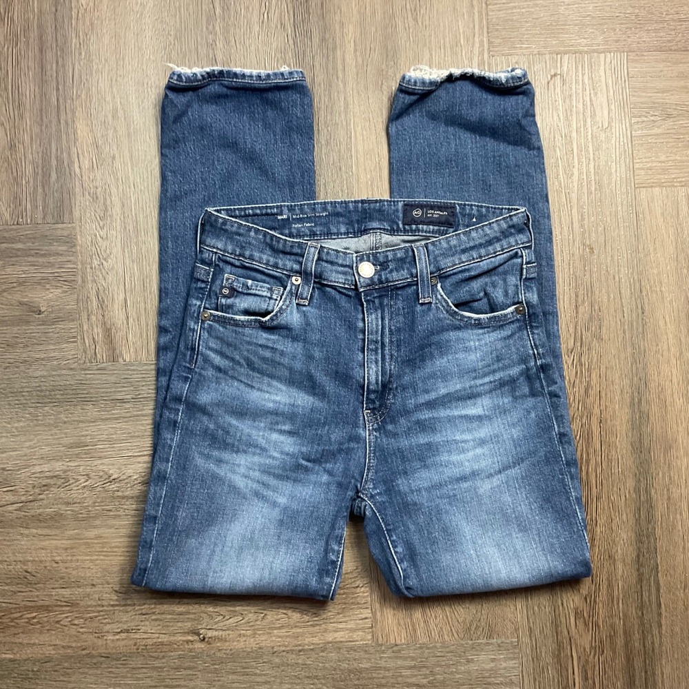 AG Adriano Goldschmied Mari Mid-Rise Slim Straight Ankle Jeans Womens‎ 26 Blue